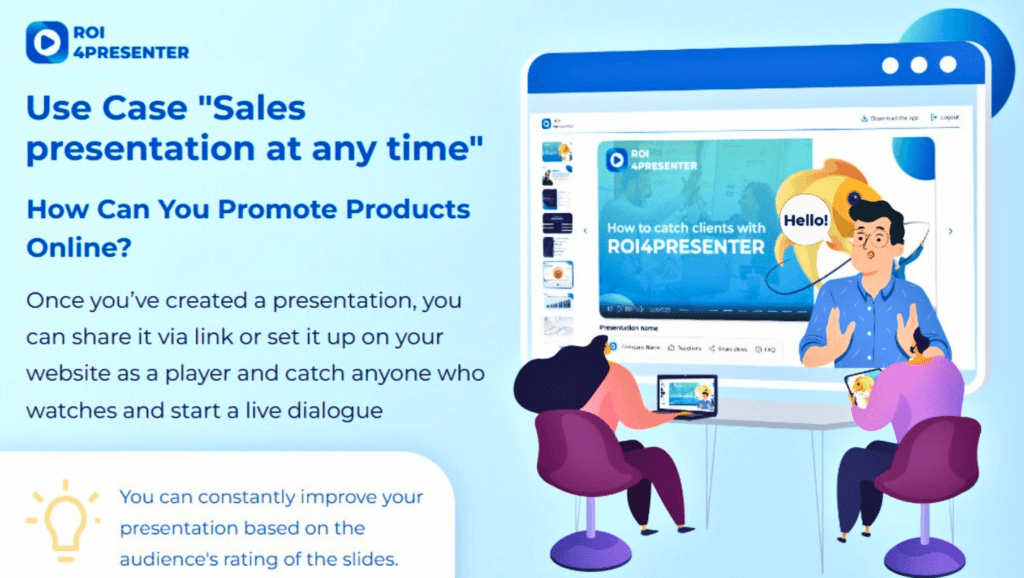 ROI4Presenter's Use case "Sales presentation at any time"