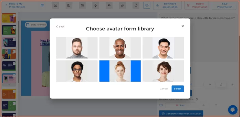 ai avatars library window