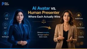 ai avatar vs human presenter in b2b video presentations