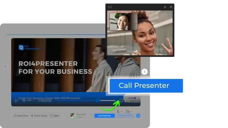 call presenter button in presentation player