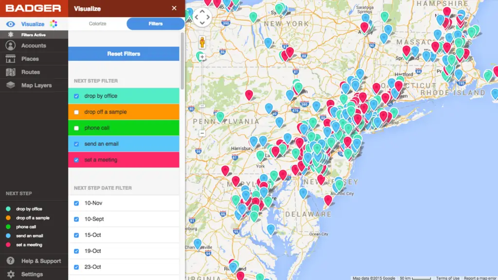 badger maps visualize