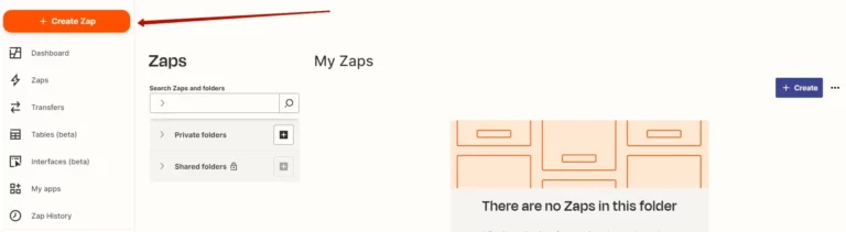 create zap button