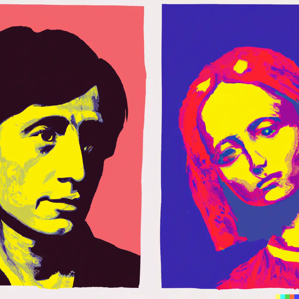 dall-e romeo and juliet andy warhol