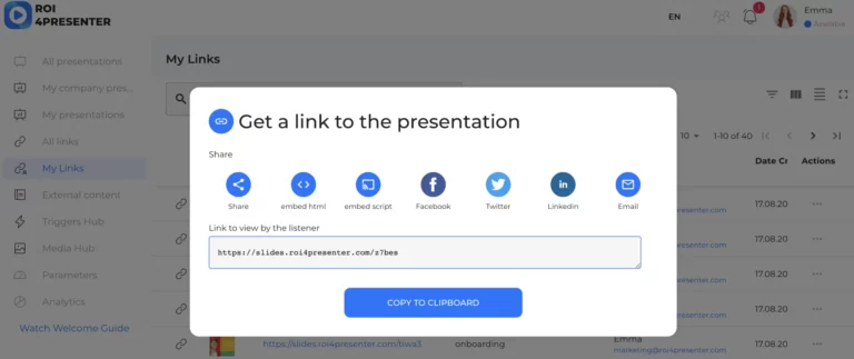 presentation sharing window