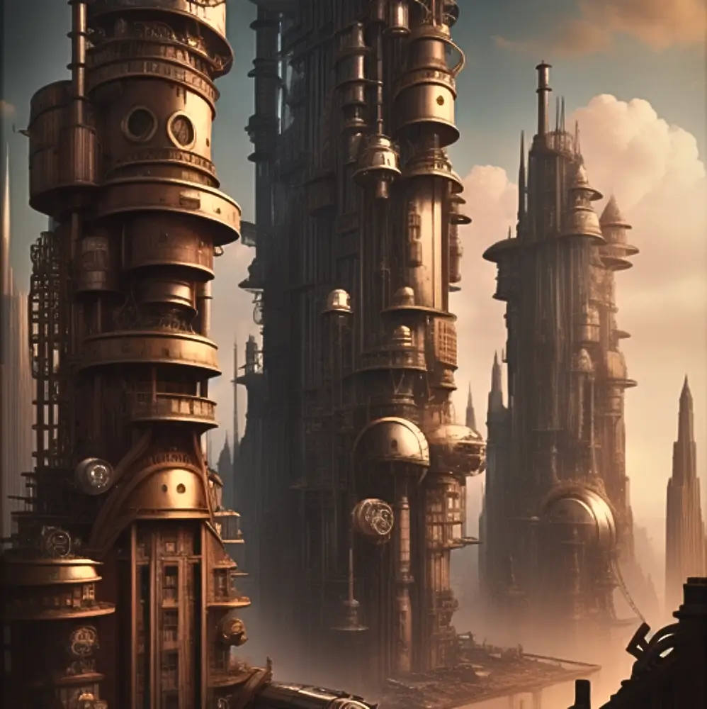 hotpot steampunk skyscrapers