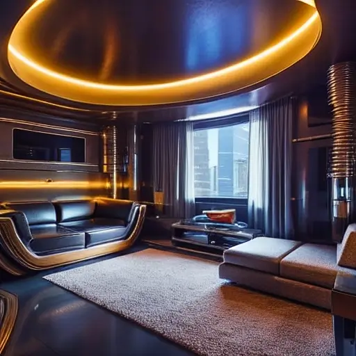 images ai retrofuture style interior design