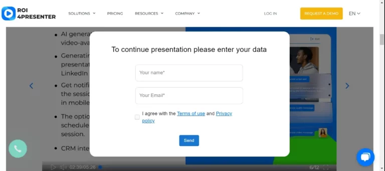 lead form in presentation