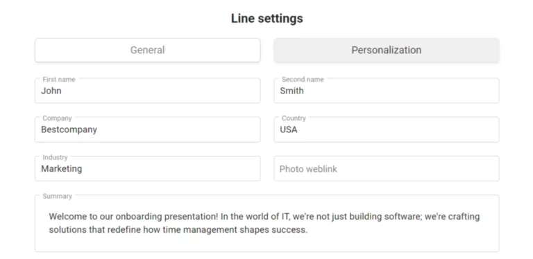 personalization settings in extension