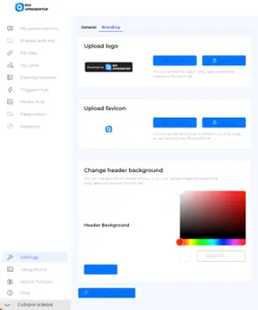 presentation branding settings