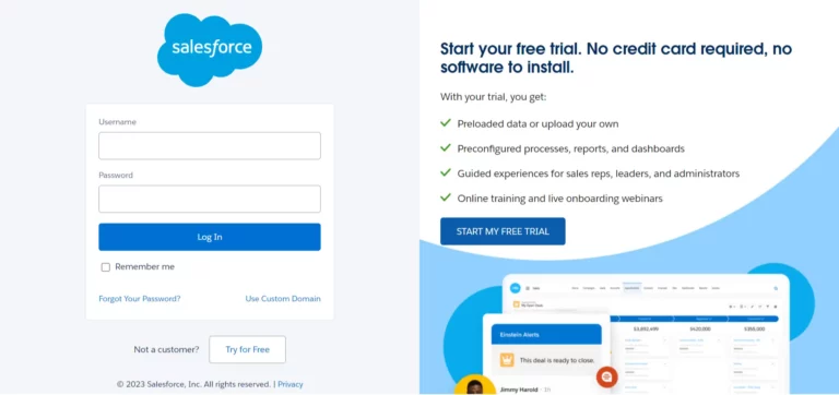 salesforce login page