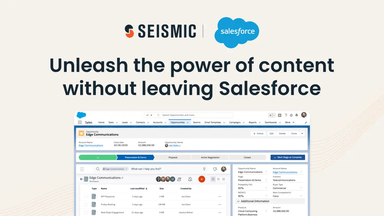 seismic on salesforce banner