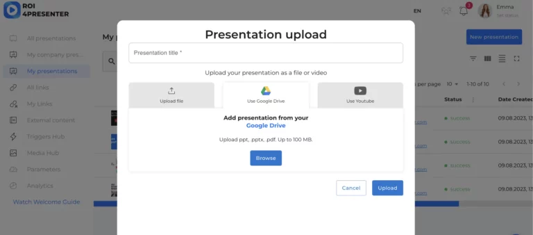 how to upload a file from google drive